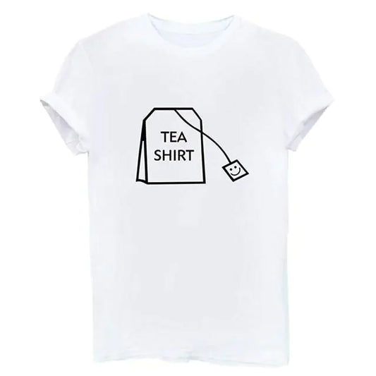 Divertida camiseta estampada con la frase 'Tea Shirt'